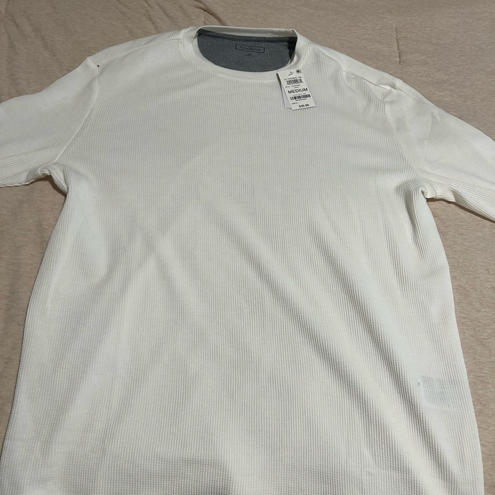 New With Tags White Club Room ribbed crew neck t-shirt #activewear
